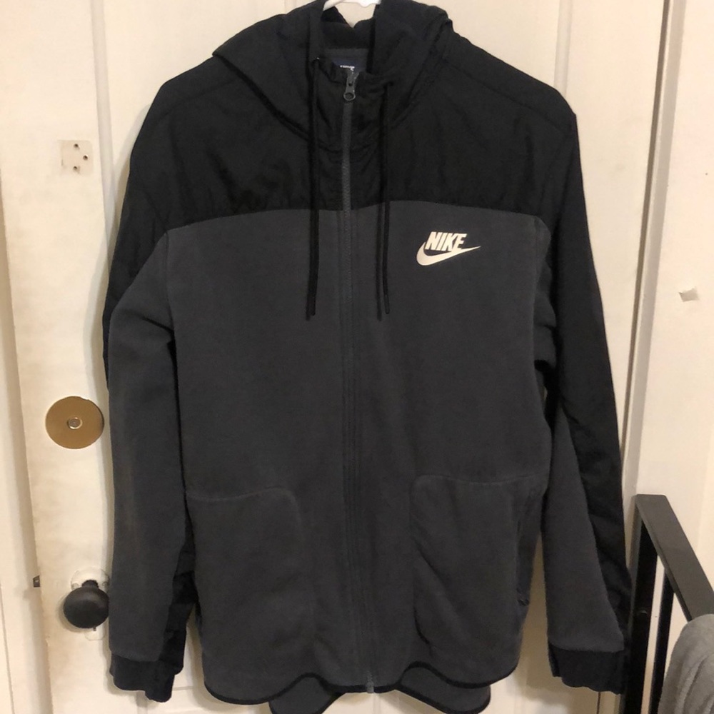 Grey and black Nike zip up